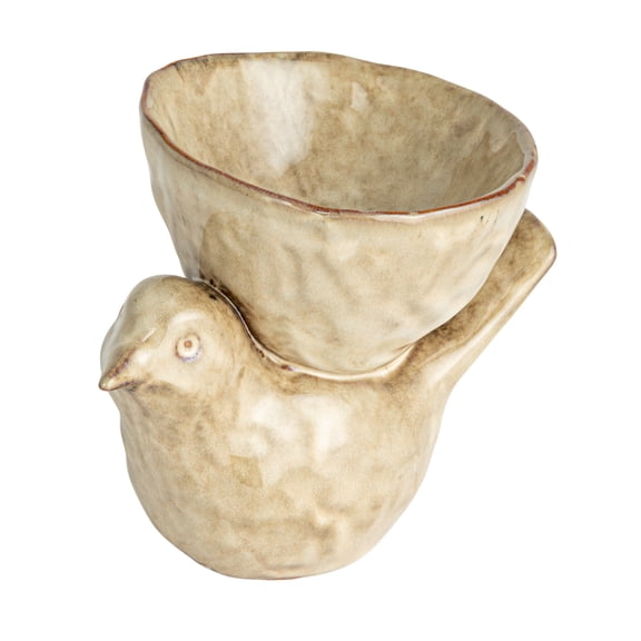 Creative Co-Op Avian Stoneware Bowl, Cream