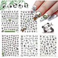 thumbnail image 1 of 5 Sheets Panda Nail Art Stickers, 3D Cute Pandas with Bamboos Flowers Nail Art Stickers Decals for Nail Design Manicure DIY Decor Kids Scrapbook Craft, 1 of 4