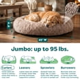thumbnail image 4 of Furhaven 45" Round Calming Donut Dog Bed with Washable & Removable Cover & Bolster - Shaggy Plush Long Faux Fur Ball Bed - Taupe, For Dogs Up to 90 lbs, Jumbo/XL, 4 of 11