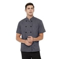 thumbnail image 3 of TOPTIE Short Sleeve Chef Coat Jacket Gray Lightweight Button Chef Uniform, 3 of 9
