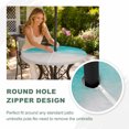 thumbnail image 4 of Round Outdoor Tablecloth with Umbrella Hole and Zipper, Summer Beach Tablecloth with Elastic Waterproof, Teal Green Seaside Turquoise Ombre Patio Table Covers for 31" - 35" Picnic Pool Tables, 4 of 9