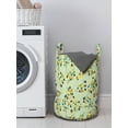 thumbnail image 3 of Floral Laundry Bag, View of Botanical Branches Flourishing in Summer Season, Hamper Basket with Handles Drawstring Closure for Laundromats, 13" x 19", Pale Green Dark Taupe, by Ambesonne, 3 of 4