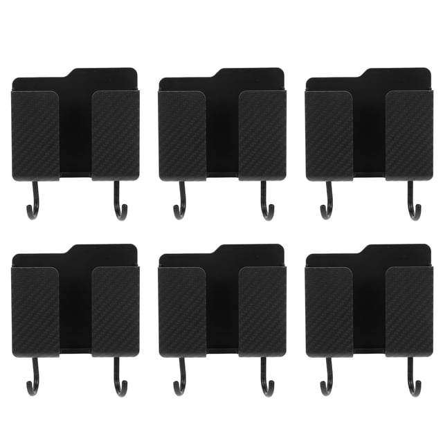 Miangastore Wall Mount Organizer Remote Control Holder Abs Black 6Pcs 3.9X2.8X1.2In