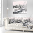 thumbnail image 3 of Designart Grey Winter Vector - Landscape Watercolor Throw Pillow - 16x16, 3 of 5