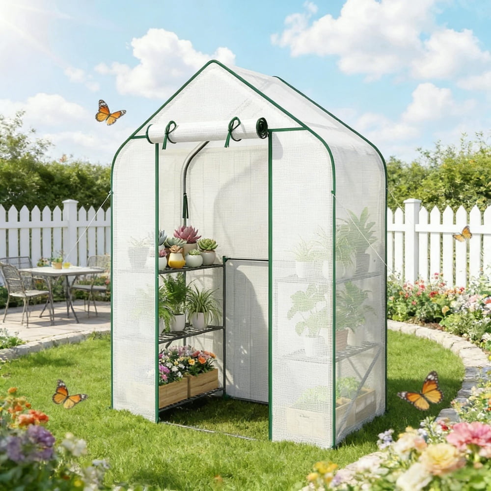 Garden Bed with Mini Greenhouse
