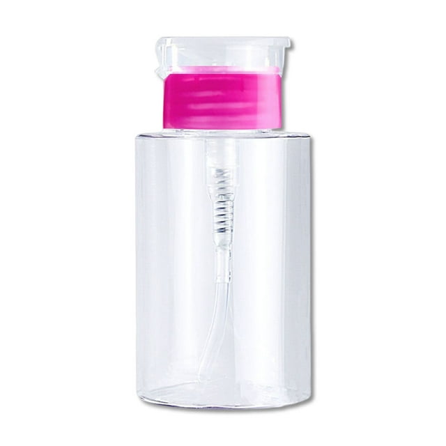 Empty Pump Dispenser Nail Polish Remover Refillable Storage Container Cosmetic Plastic Press Bottle Manicure Beauty Box Rose red 100ml