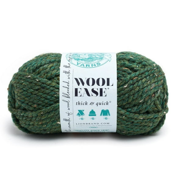 Lion Brand Wool-Ease Thick & Quick Yarn Kale #6 Super Bulky Acrylic/Wool yarn, 170g/ 97m, 3-CT