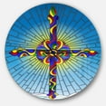 thumbnail image 1 of Designart 'Bright holy cross in blue sky ' Modern wall clock, 1 of 6