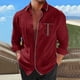 thumbnail image 3 of Camisa de manga larga con solapas y parches para hombre. Prendas de vestir informales para las vacaciones, ideales para combinar en otoño e invierno., 3 of 5