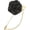 Black, variant on Rose Brooch Pin Cloth Flower with Gold Leaf Brooch, Lapel for Men Wedding Accessories/Suit Tuxedo Corsage Party