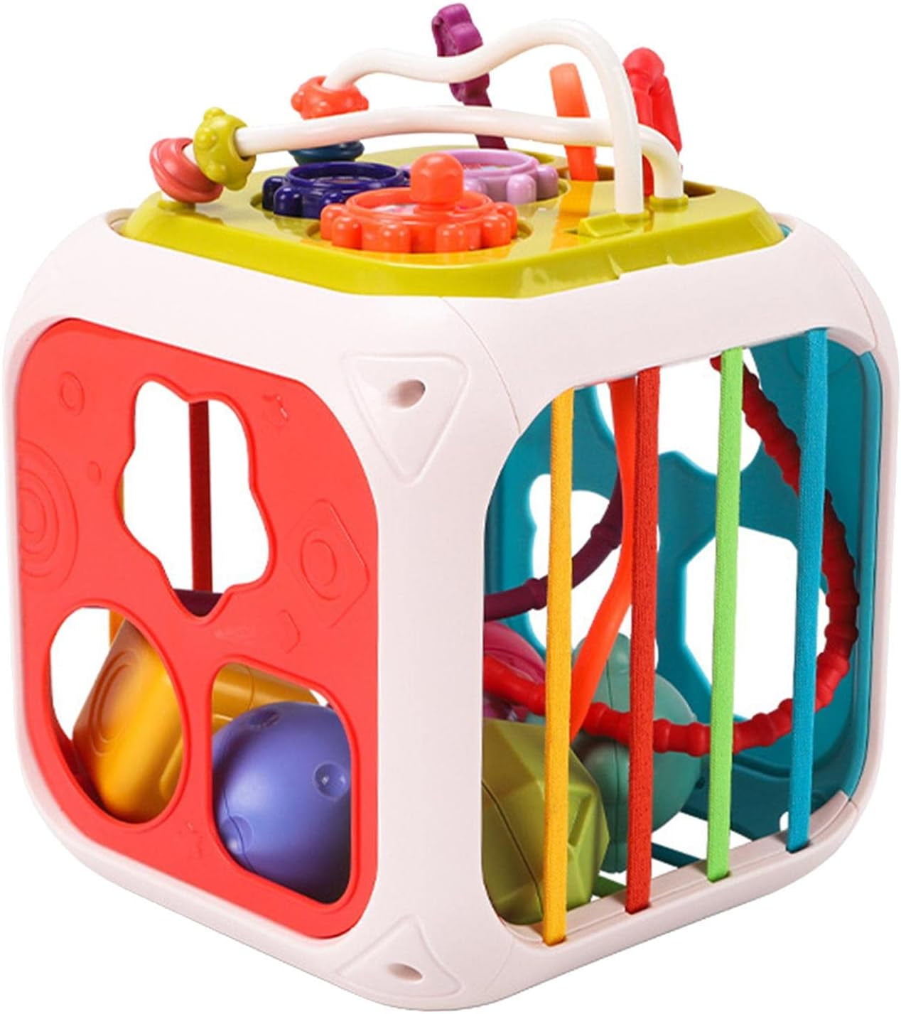 Montessori Baby Shape Sorter Toys Educational With Elastic Bands Color Recognition Matching For