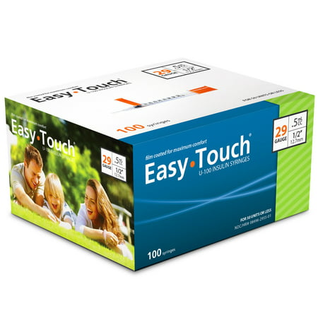Easy Touch Insulin Syringes 29 Gauge .5cc 1/2 in - 100