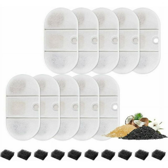 Paquete de 10 filtros de fuente de agua para gatos Petlibro Capsule 2,1 L ultrasilenciosos