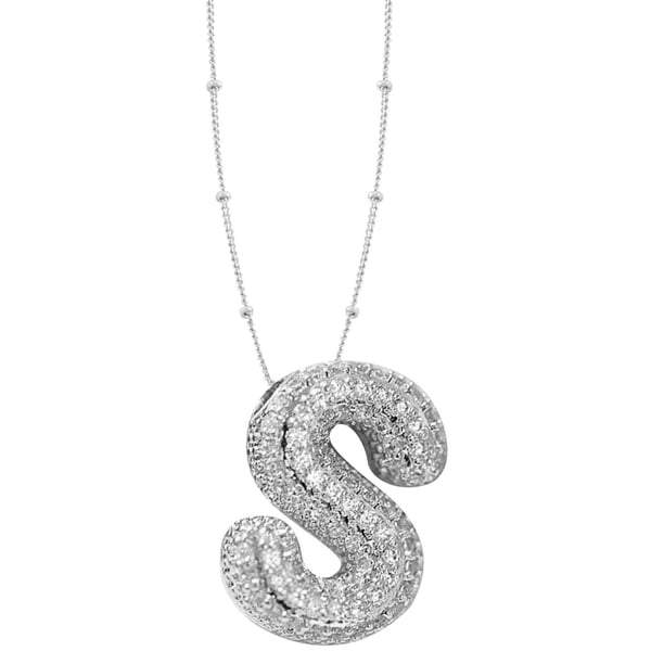 Collar Colgante de Oro Collar de Carta Incrustado con Collar de Cobre Hueco, Collar Colgante de Diamante de Carta Collar de Carta de Oro