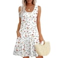 thumbnail image 5 of Ovzne Robes pour Femmes Robe d'Été Femmes Décontractée Ample Robe d'Été Imprimée Sans Manches Col en V Ensemble Haut/chemise Grande Taille Robe Imprimée Liquidation, 5 of 5
