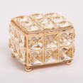 thumbnail image 2 of Laklulu Crystal caja de cosméticos, pequeña caja de cosméticos con tapa y soporte para hisopos de algodón, caja de cosméticos con patrón de diamante cuadrado, 2 of 8