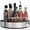 Silver, variant on Pantry Cabinet Lazy Susan Stainless Steel Black Spice Rack Turntable - Decorative Trays Storage Containers Organizer for Kitchen Cabinet, Snacks, Bathroom (10 inches)