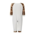 thumbnail image 3 of Burkashear Family Matching Christmas Pajamas Set Plaid and Reindeer Print Holiday Pajamas Sleepwear Dad Mom Kids PJs, 3 of 7