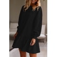 thumbnail image 2 of Women's Casual Black Solid Color Puff Sleeve Ruffle Hem Mini Dress - [ZhiHiMeRi] | (US 12-14)L, 2 of 7