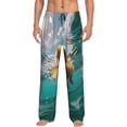 thumbnail image 2 of Picia Underwater Swimming Duck Mens Soft Woven Cotton Elastic Waistband Sleep Pajama Pant Lounge Sleep Pant With Pockets And Drawstring-Medium, 2 of 9