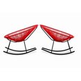 thumbnail image 3 of Costa Rocker Lounge Chair in Red, Wire Lounge Chair, Plastic Lounge Chair, Beach Lounge Chair, Indoor-Outdoor Lounge Chair,Hammock Weave,Rattan,Weather resistance Patio Lounge Chair, Oval Lounge Chair, 3 of 4