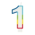 thumbnail image 2 of Molded Number 1 Rainbow Border Candle, 2 of 2