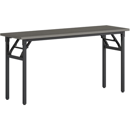 Lorell Folding Training Table - Melamine Top - 60 Table Top Width x 18 Table Top Depth x 1 Table Top Thickness - 30 HeightAssembly Required - Gray - Particleboard Top Material - 1 Each