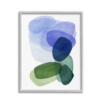 Stupell Industries Layered Opaque Shapes Abstract Painting Gray Framed Art Print Wall Art, 24 x 30