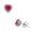 Pink, variant on 925 Sterling Silver Love Heart Multicolor White CZ Stud Earrings