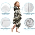 thumbnail image 7 of Black White Gold Marble Pattern Hooded Bath Towel，50"x30" for Ages 3 To 12 Kids, Quick Dry Lightweight Soft Microfiber Hood Beach Towel Cover Up for Kids, 7 of 7