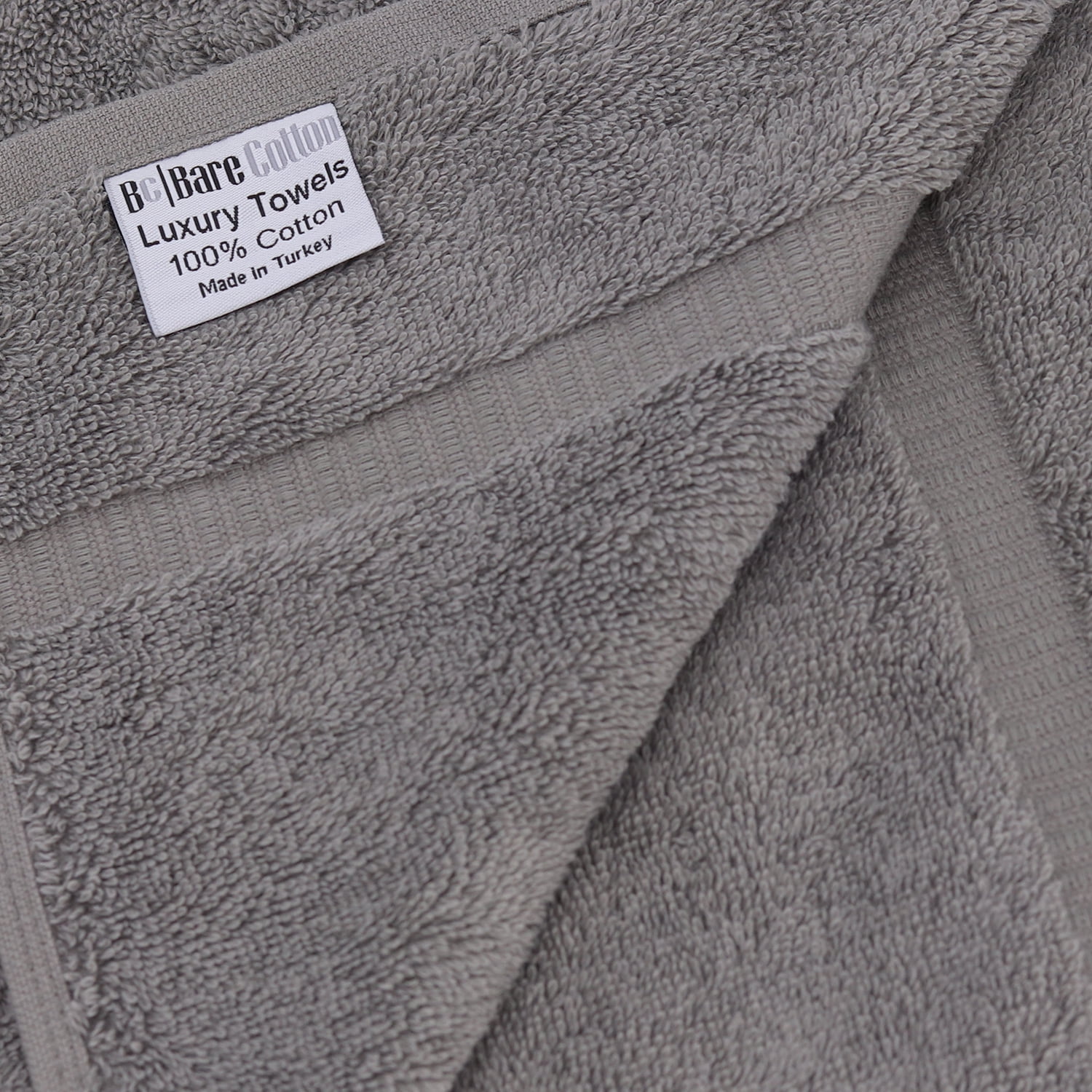 Luxury Hotel & Spa Collection Highly Absorbent, Quick Dry 100% Turkish Cotton 700 GSM, Eco Friendly Towel, for Bathroom Dobby Border Soft Bath Towel Set 27 X 54 -Gray, Bath Towels - Set of 4