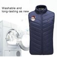 thumbnail image 6 of Heated Vest Women, Full-Zip Unisex Rechargeable Electric Heating Jacket Outerwear Hiking Outdoors Winter Warm Coat (XL, Blue #A), 6 of 7