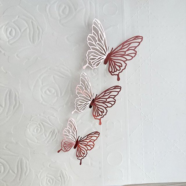 Decoración de pastel de mariposa de doble cara de papel dorado Decoración de pastel de cumpleaños Complemento para pastel Decoración de pastel Complemento para hornear