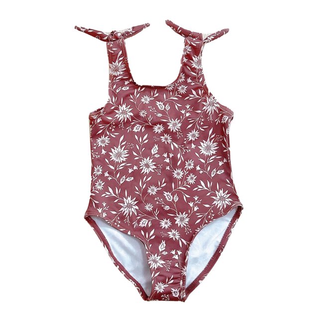 Traje de baño de una pieza para bebé/niña pequeña Traje de baño de playa Traje de baño con volantes