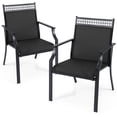 thumbnail image 6 of Gymax 4 PCS Patio Chairs w/ All Weather Breathable Fabric High Backrest Blue, 6 of 7