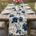 thumbnail image 6 of Table Runners 36 Inches Long Dress Scarves, Navy Blue Beige Floral Farmhouse Kitchen/Dining Table Decor Table Runner, Short Coffee Tablerunners, Vintage Farmhouse Floral Leaves 13x36 Inch, 6 of 9