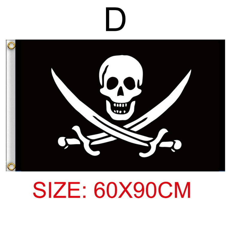 Pirate Skull and Crossbones Flag for Party Decoration and and