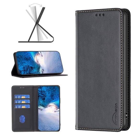 Case for Samsung Galaxy S26, PU Leather Flip Wallet Case with Card Slots Magnetic Closure Kickstand Drop Protective Phone Case for Samsung Galaxy S26 - Black