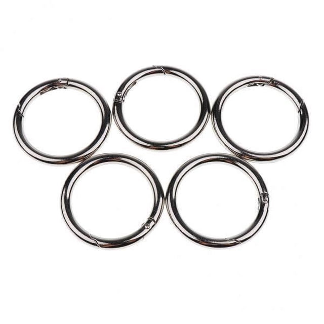 Mosquetón redondo de 5 x 5 piezas para llavero con resorte y gancho abierto de 49 mm 6 piezas