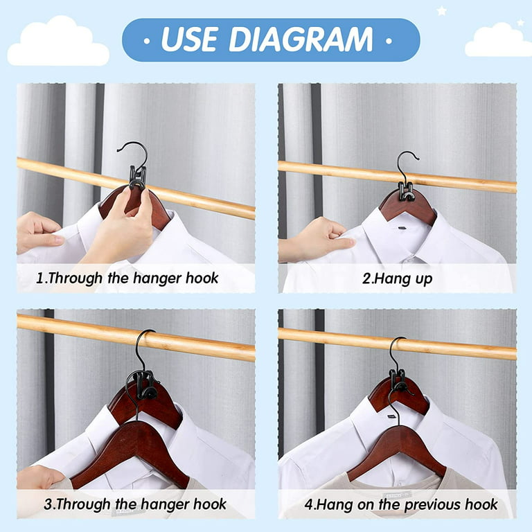 Clothes Hanger Connector Hooks, Outfit Hangers, Hanger Extender Clips,  Cascading Hanger Hooks, Hangers Accessory, Heavy Duty Space Saving for  Closet 80 Pack 