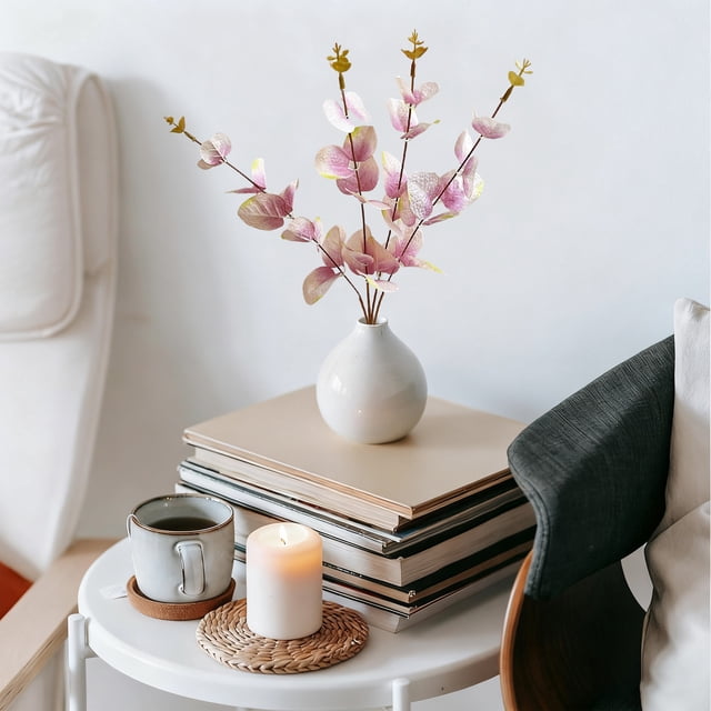 Plantas verdes de plástico para decoración del hogar, eucalipto artificial de imitación de plástico, 1 guirnalda decorativa, arbusto falso para bodas, hoteles, salones, fiestas, interiores, centros de
