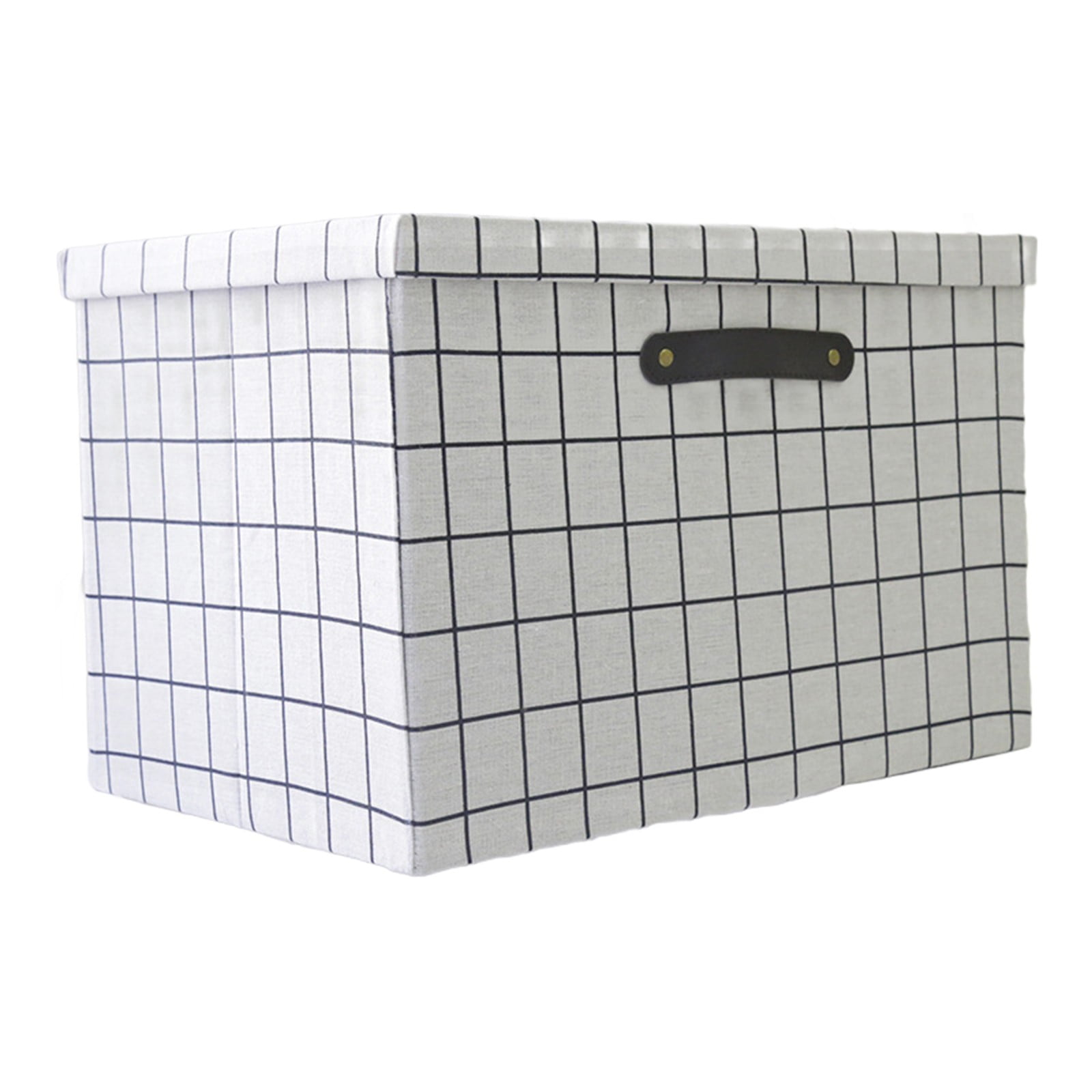 EGYMEN Large Fabric Storage Box with Lid, Flax Organizing Bin for Clothes and Toys, Stylish Children's Toy Chest with Cover, Spacious Closet Storage Container