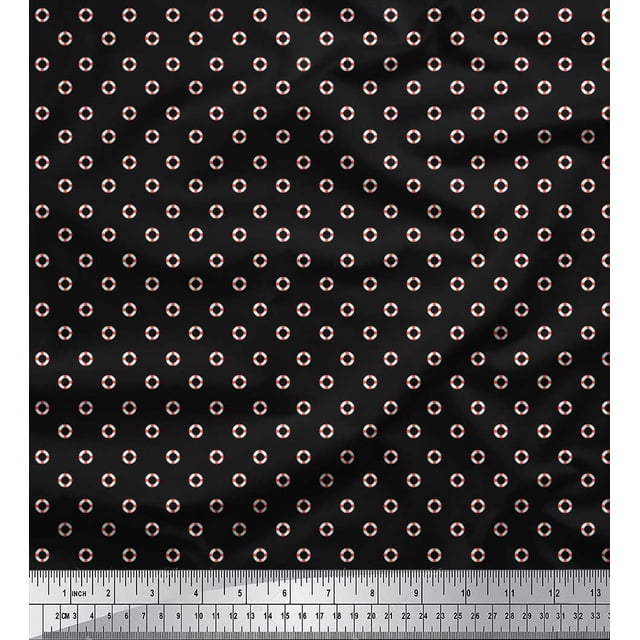 Soimoi Rayon Fabric Swimming Ring Small Decor Fabric Printed Yard 56 Inch Wide