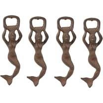 Ebros Rustic Heavy Duty Cast Iron Nautical Mermaid Soda Beer Bottle Opener 7"(4)