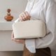 thumbnail image 2 of Large-Capacity Travel Cosmetic Bag Waterproof Portable Leather Makeup Bags With Handle and Divider, 2 of 5