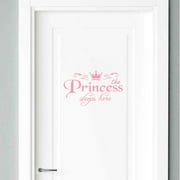 Crown Wall Decals Princess Sleep Here Wall Stickers Removable DIY Mural Art Words with Flower Quotes Vinyl Stickers for Kids Girls Bedroom Living Room Nursery Home Background Decoration