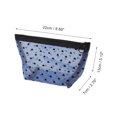 thumbnail image 2 of 3 Pcs Mesh Flocking Heart Pattern Makeup Bag for Vacation Business Travel Blue Mesh Fabric, 2 of 6
