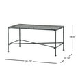 thumbnail image 5 of CoSoTower 36.75" Outdoor Iron Coffee Table - Black Brush Silver Patio Table for Garden, Deck or Porch - Powder Coated 20.75" D x 18" H - Easy Assembly, 5 of 9