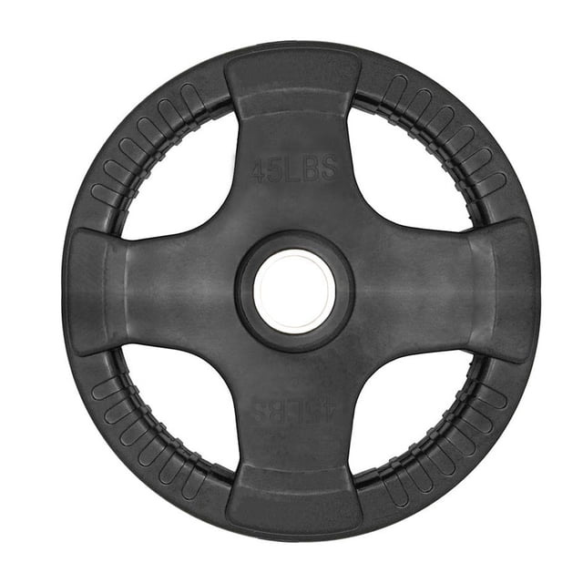 Par de Discos Olímpicos Tayga Rubber 4 Agarres 45 Lb