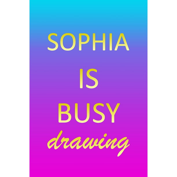 Sophia Sketchbook Blank Creative Sketching Pad Sketch Book Paper Im Very Busy Pink Purple Gold Personalized